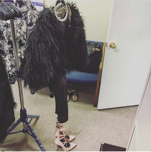 Load image into Gallery viewer, Black Shaggy Fur Bolo by Shontay Pinder
